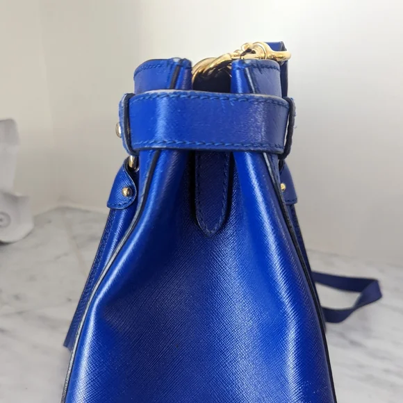 Authentic Salvatore Ferragamo top handle bag in cobalt baltik blue - Picture 4 of 14